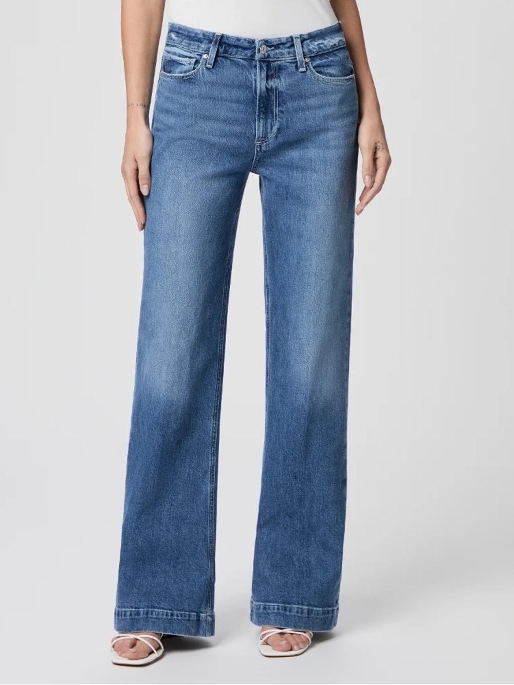 PAIGE Leenah High Rise Wide Leg Jeans Size 25 Volar Distressed EUC